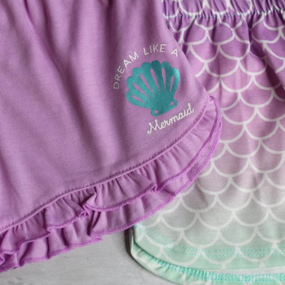 Carter's Girl Mermaid Shortie Pajama Set Size 3T - Picture 3 of 5